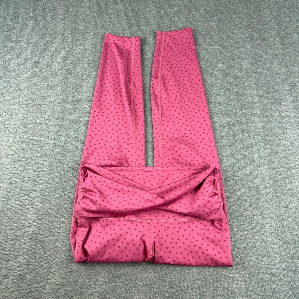 Nike Dri-FIT Leggings Women's Medium Pink Polka Dot Crossover V-Waist Tights